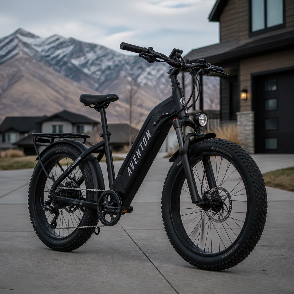 Electric bicycle parked in a Utah neighborhood
